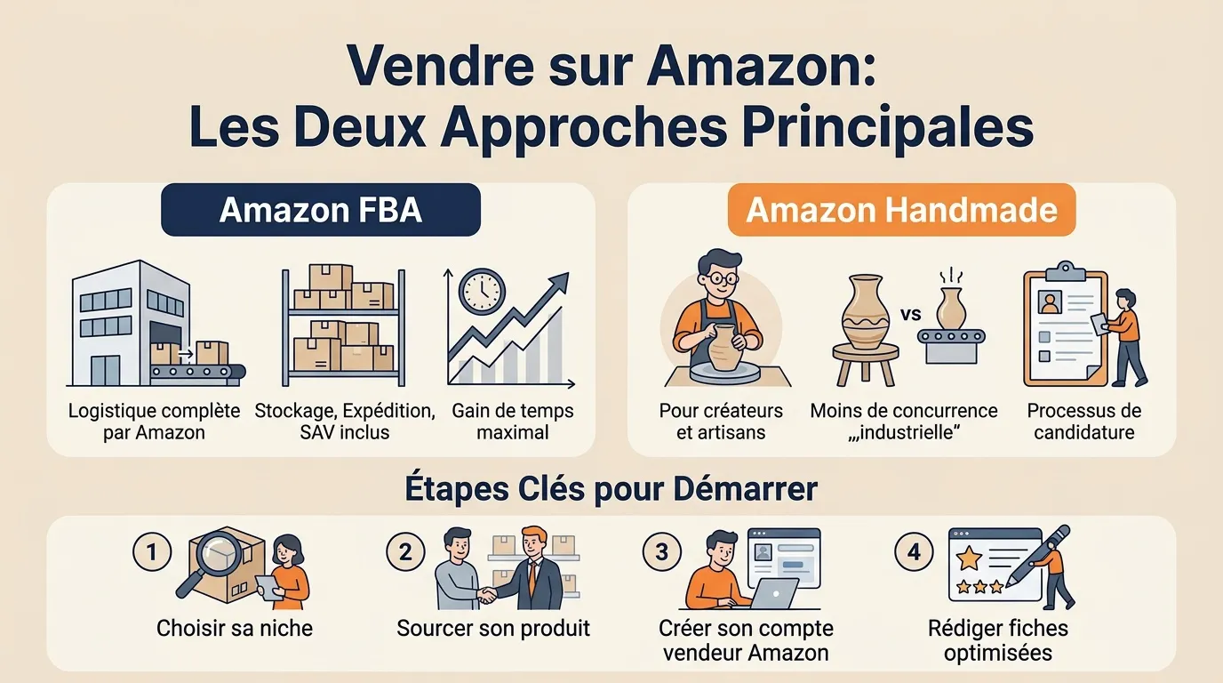 Comparaison Amazon FBA et Handmade avec étapes de démarrage