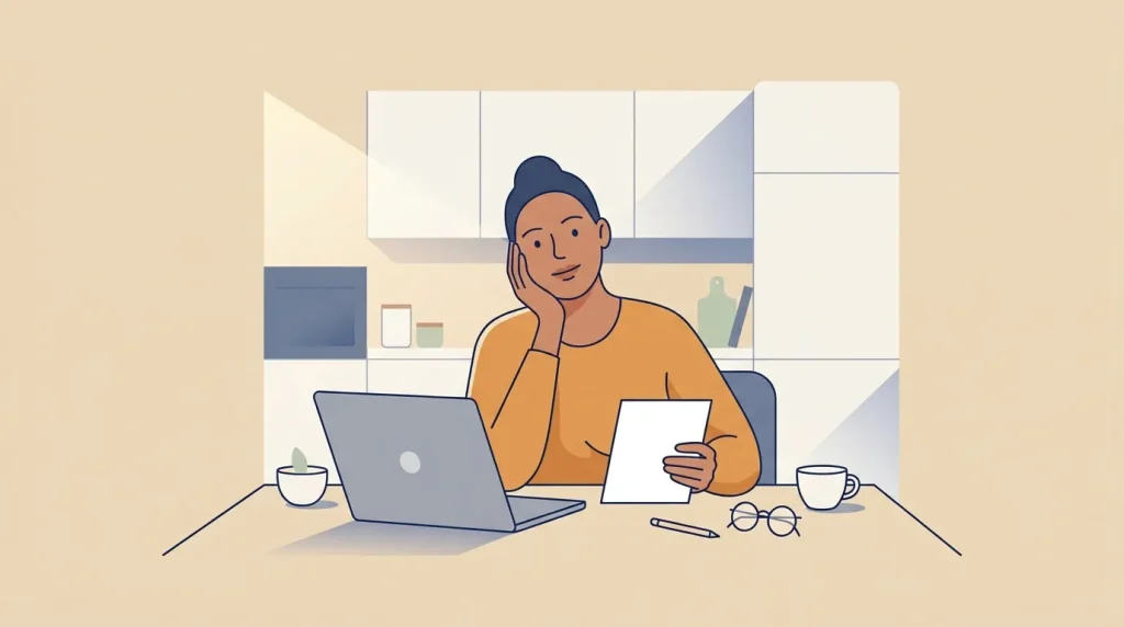Femme souriante travaillant sur laptop avec tablette au bureau