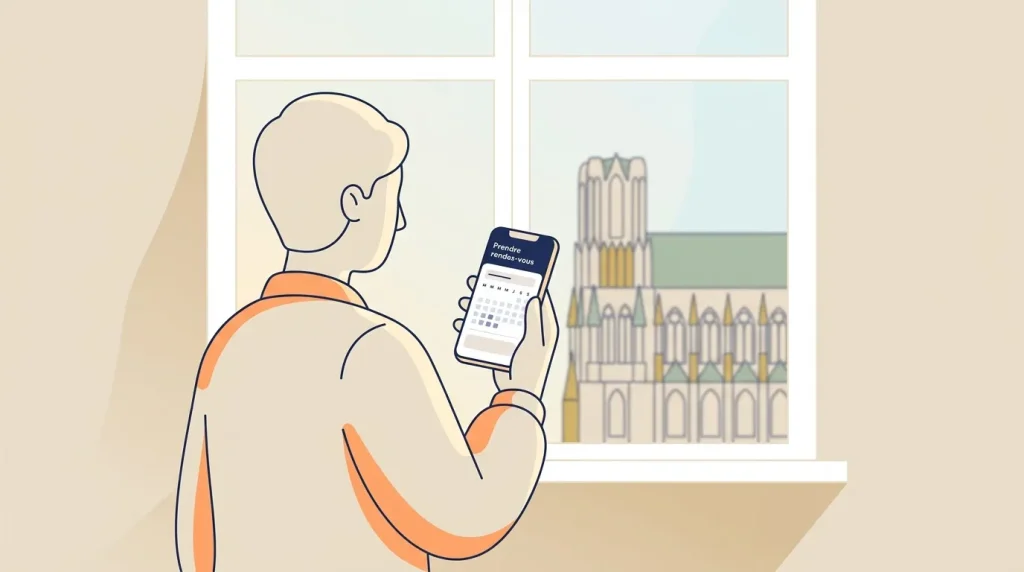 Personne utilisant un téléphone pour réserver une visite touristique
